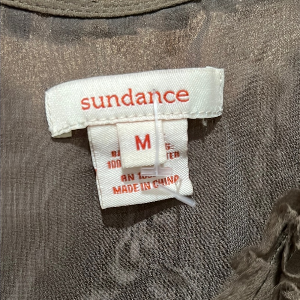 Sundance Olive Green Ruched Ruffled Tank Top - Picture 2 of 5